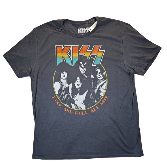 KISS Band Hard Rock Graphic T-Shirt Gray Men's Unisex Men's size XL NEW NWT - Picture 1 of 4